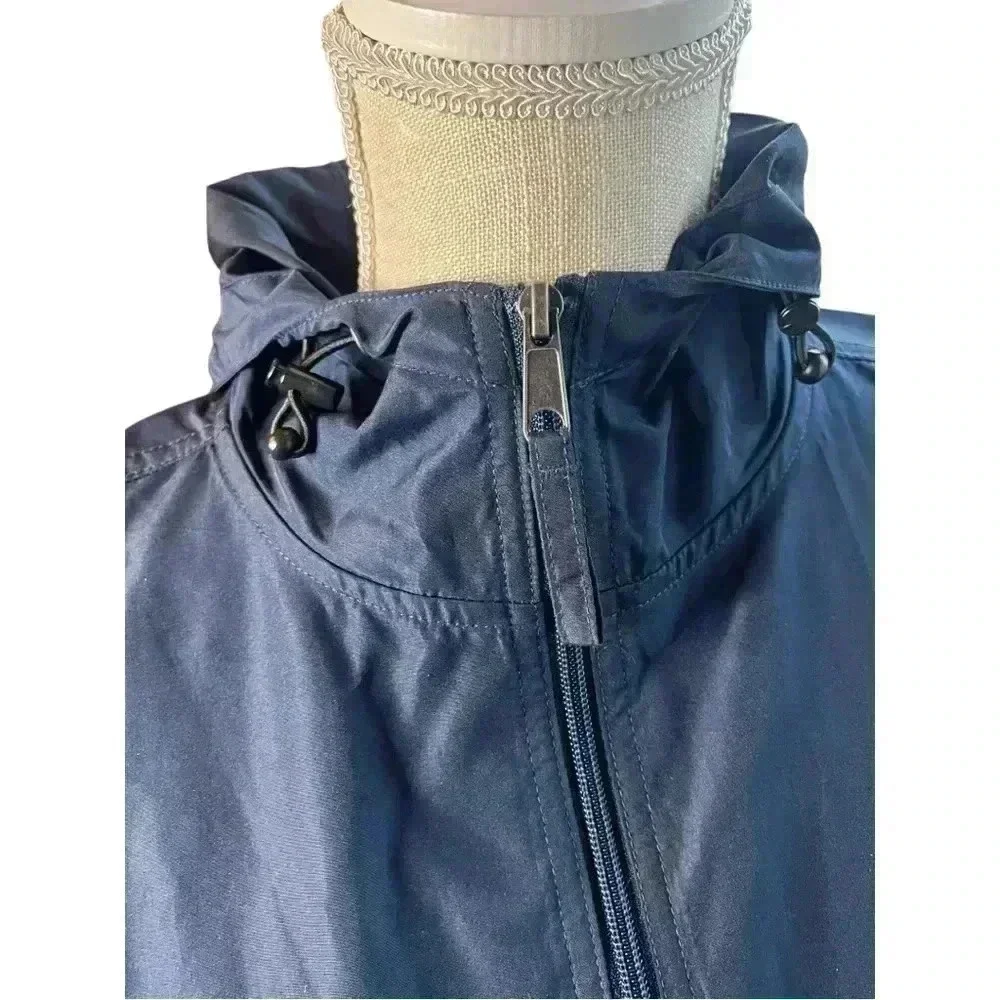Champion Unisex Navy Blue Wind and Water-Resistant Hooded Jacket•Like New•